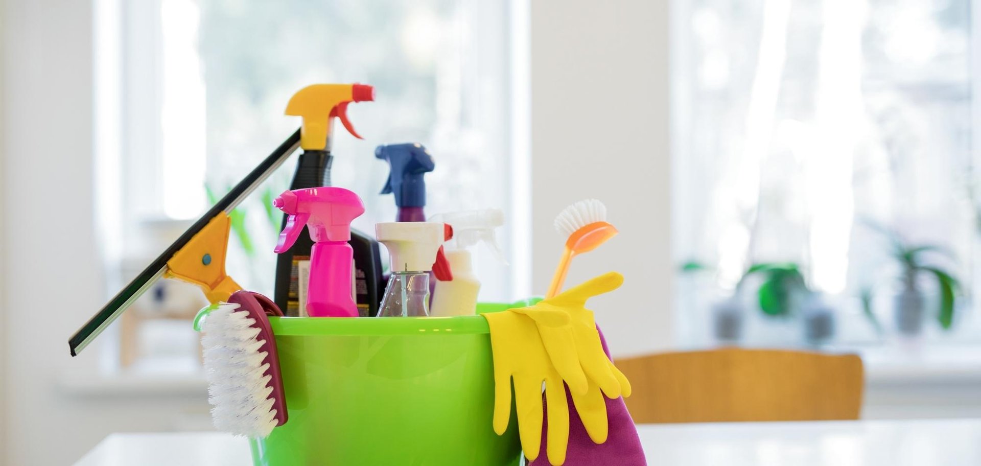 Residential 1 AustClean professional cleaning supplies and equipment – eco-friendly domestic cleaning products in green bucket for residential cleaning services Australia.