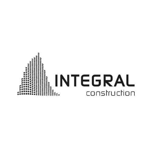 Building & Construction 4 AustClean building and construction site cleaning – Integral Construction logo with a black-dotted triangular shape and modern sans-serif font, symbolizing precision and presentation after professional post-build cleans in Australia.